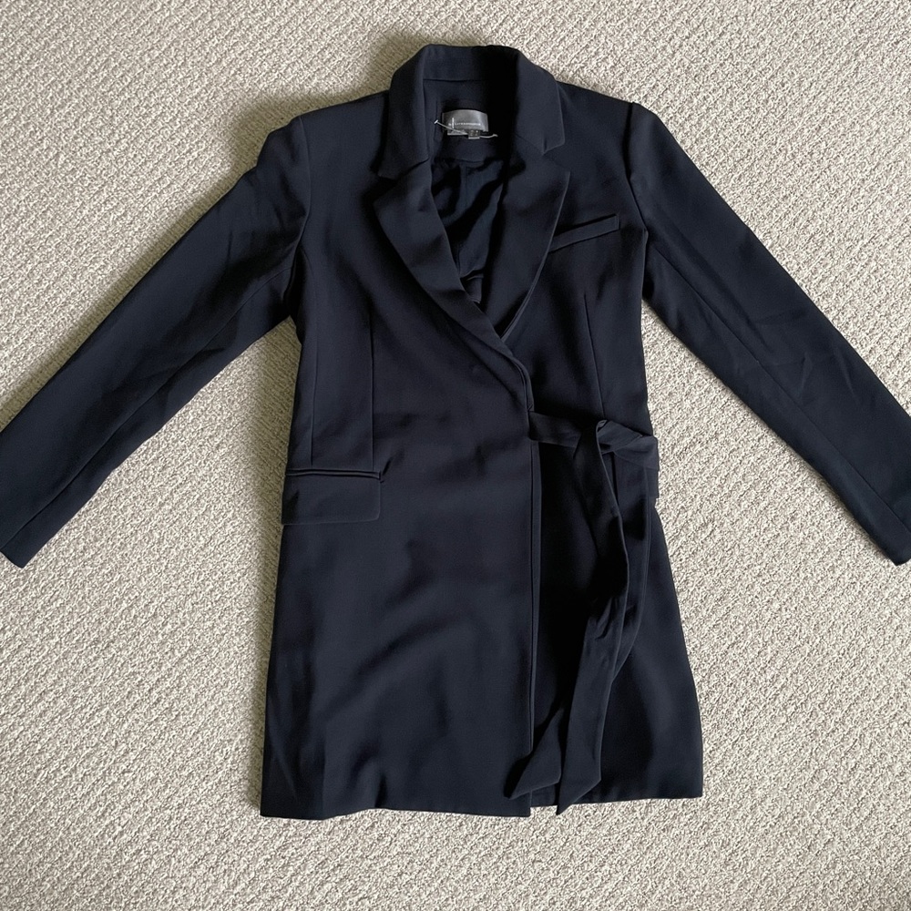 Anthropologie Navy Side tie with Open Back Women's Blazer style Coat
